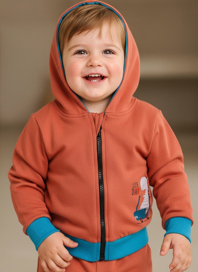Bontots Infant Boys Organic Cotton Zipper Hoodie - Image 1